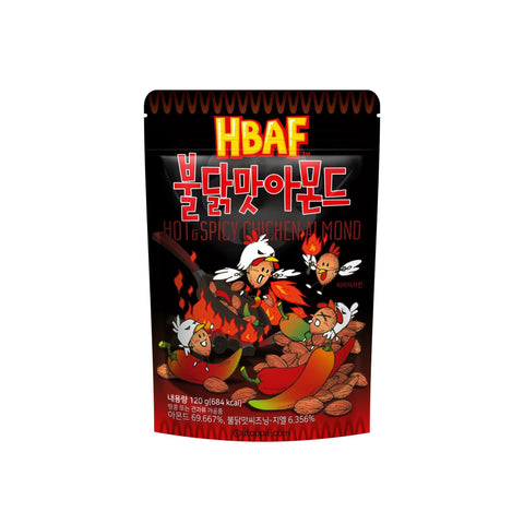 Hbaf Mandel mit Hühnchengeschmack Hot & Spicy 120 g - Utoppa - Lebensmittel aus aller Welt