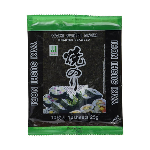 Jhfoods Noriblätter Geröstet Yaki Sushi Nori Grün 28 g - Utoppa - Lebensmittel aus aller Welt