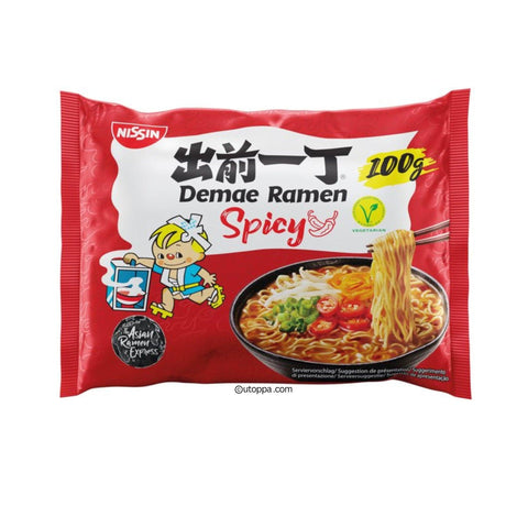 Nissin Demae Ramen Instant Nudeln Scharf 100 g - Utoppa - Lebensmittel aus aller Welt