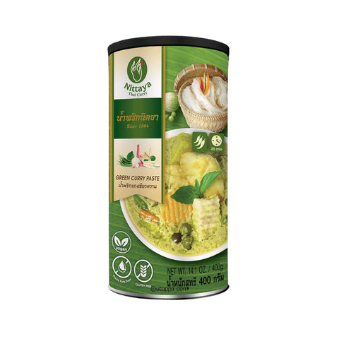 Nittaya Currypaste Grün Vegan 400 g - Utoppa - Lebensmittel aus aller Welt