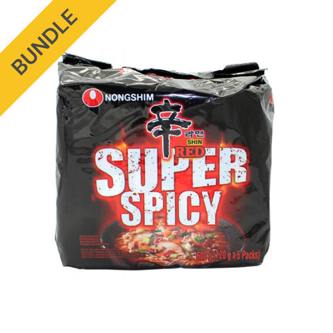 Nongshim Instantnudeln Shin Rot Super Spicy 5 x 120 g