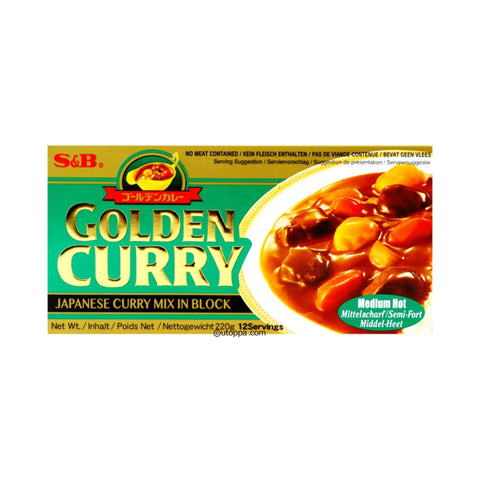 S&B Medium Hot Golden Curry 220 g - Utoppa - Lebensmittel aus aller Welt